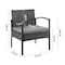 Manhattan Comfort Noli  Steel Rattan 4-Piece Patio Conversation Set with Cushions in Grey OD-CV007-GY - alternate 9